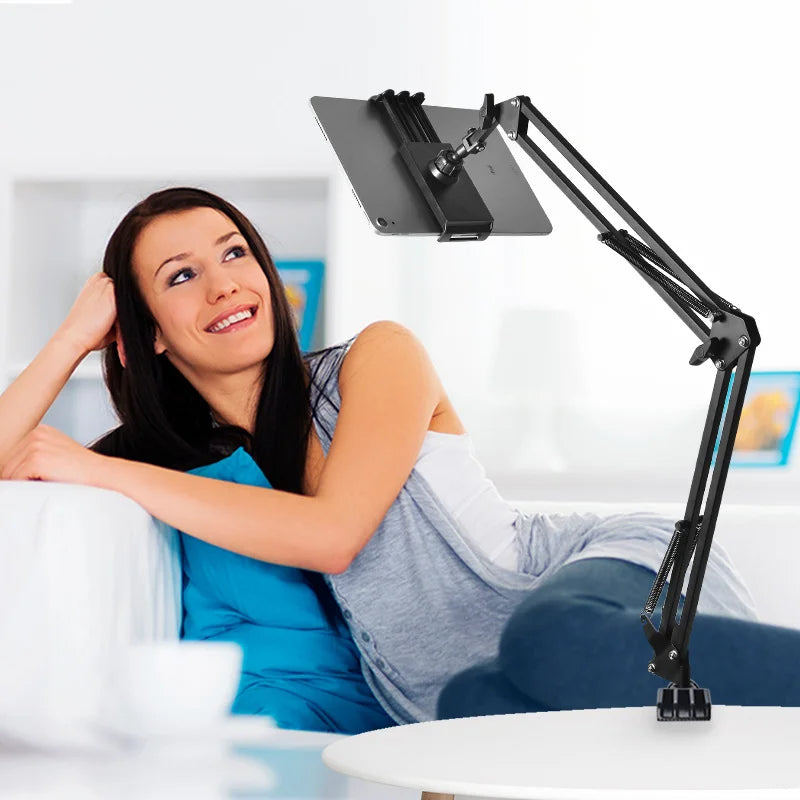 360° Rotatable Tablet Stand | Adjustable iPad Holder for Bed and Desk Use 5