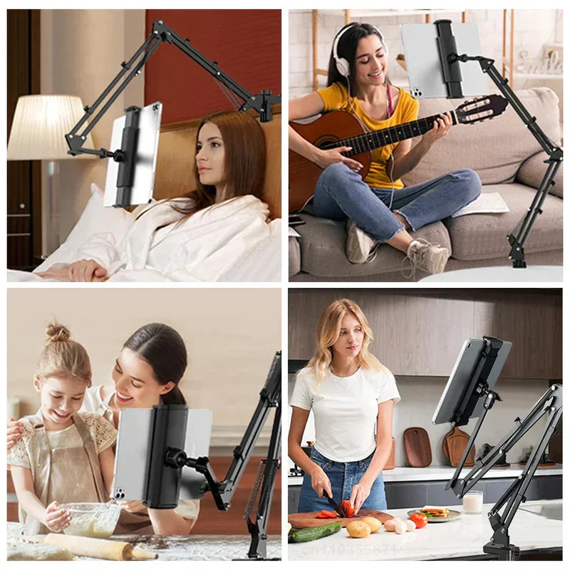 360° Rotatable Tablet Stand | Adjustable iPad Holder for Bed and Desk Use 7