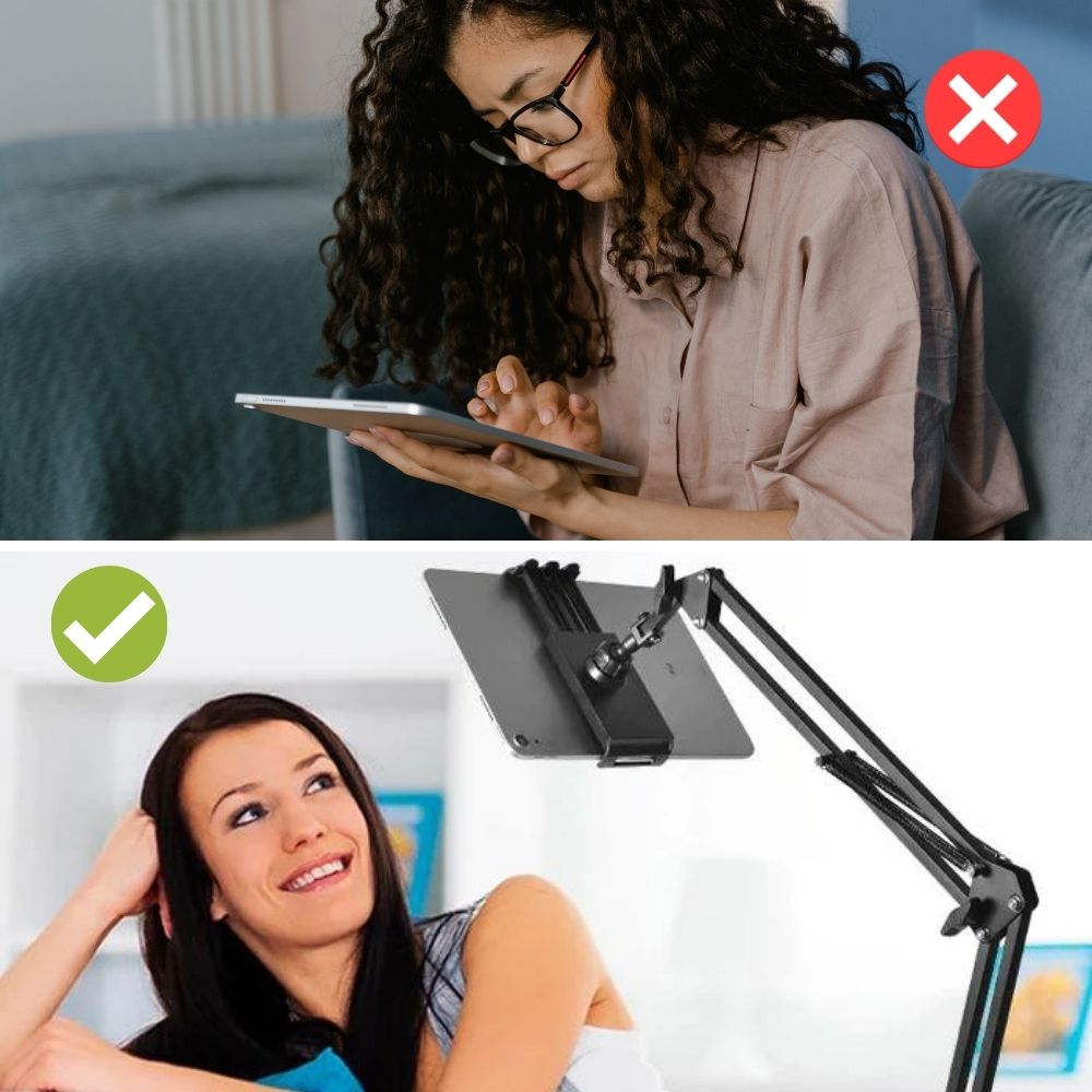 360° Rotatable Tablet Stand | Adjustable iPad Holder for Bed and Desk Use 8
