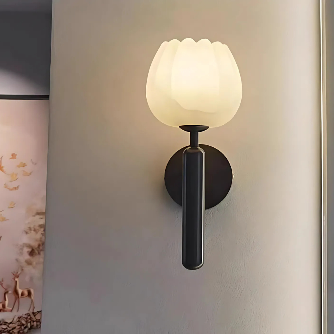 Contemporary LED Marble Wall Lamp With Copper Accents For Modern Home Lighting And Hallways