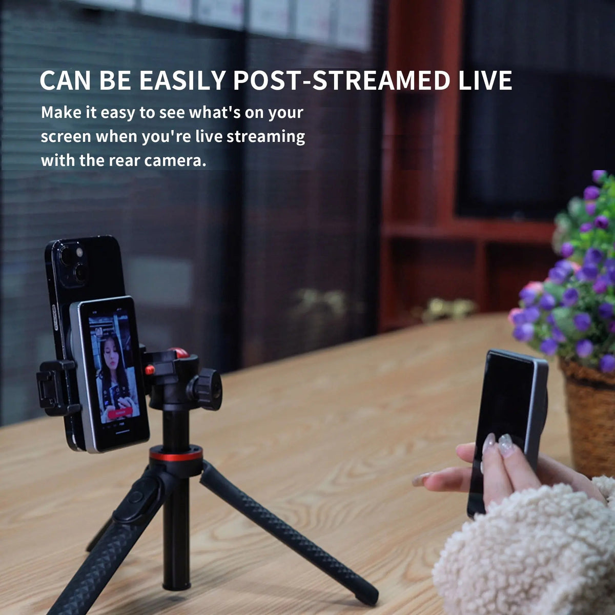 Ecran Vlog Magnetic pentru Telefon pentru Monitorul Camerei din Spate și Vizualizare în Timp Real pe Dispozitive Mobile