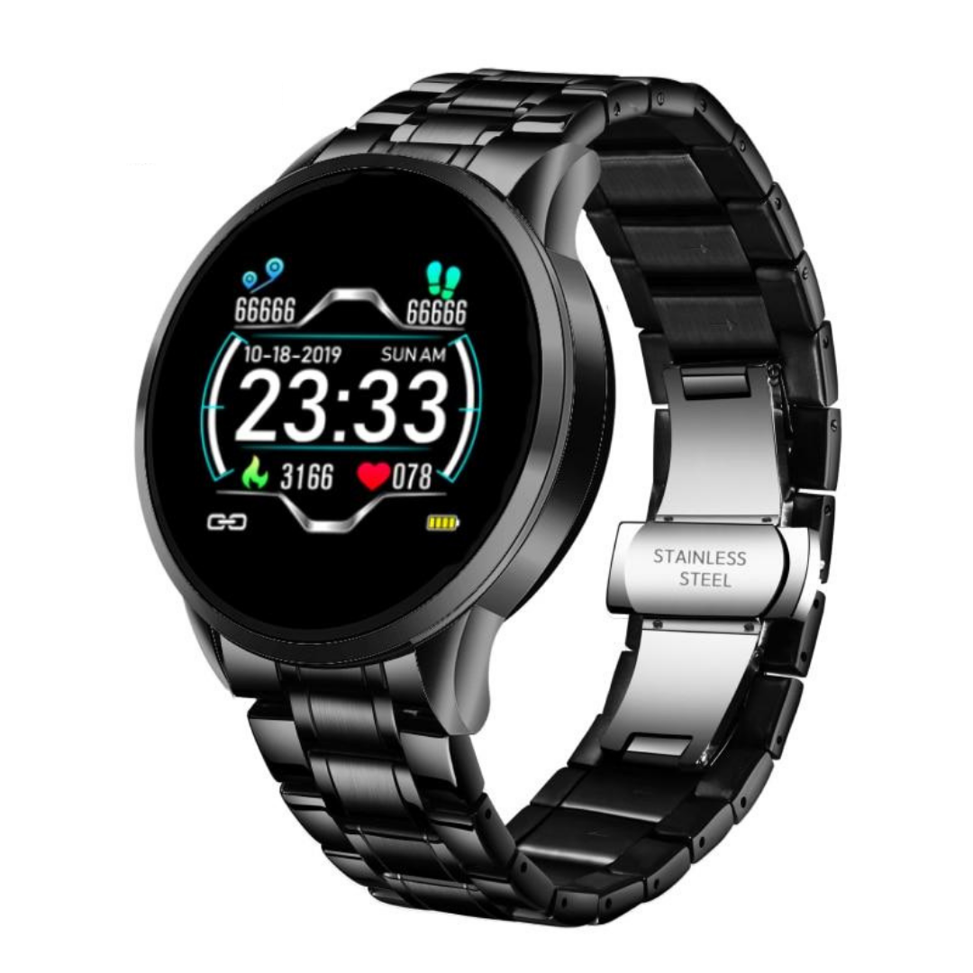 Elegant klassisk smartwatch med fitness-tracking og notifikationsovervågning til daglig aktivitet