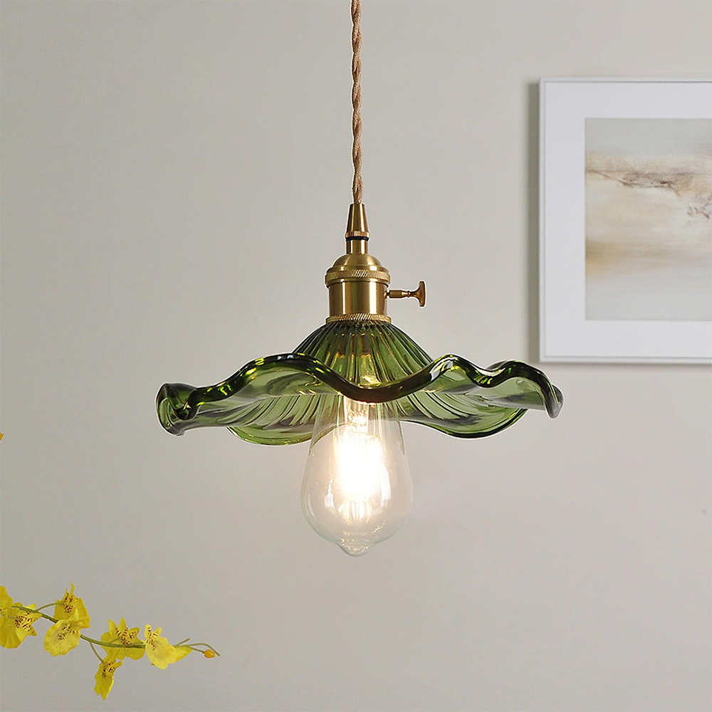 Hibiscus Flower Pendant Light | Elegant Glass Pendant Lighting | Adjustable Hanging Light | Modern Ceiling Fixture | Stylish Home Decor - Zardee-1