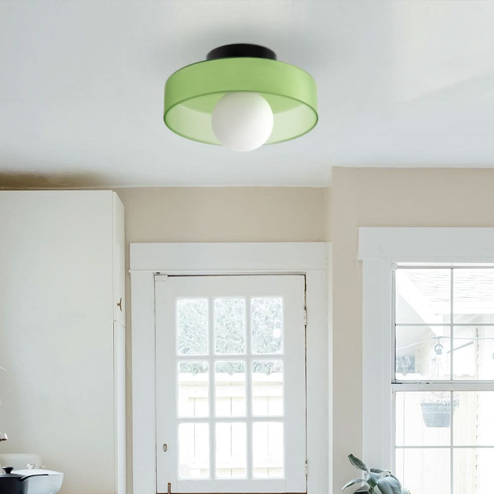 Moderne rund loftslampe med elegant glasdesign til moderne stuer, køkkener og gange