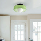 Moderne rund loftslampe med elegant glasdesign til moderne stuer, køkkener og gange