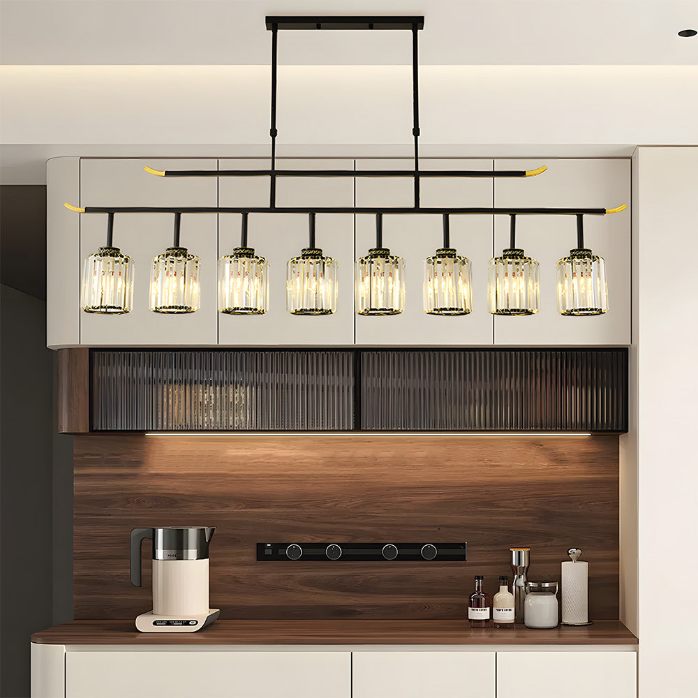 Variant image for Kitchen Island Ceiling Light | Luxury Multi-Light Fixture | Elegant Indoor Light | Modern Dining Room Lighting | Iron and Crystal Design - Zardee-4