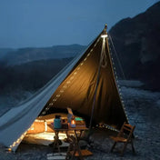 Linterna de camping recargable con luces LED en cadena retráctiles para iluminación portátil al aire libre