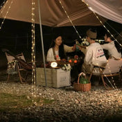 Linterna de camping recargable con luces LED en cadena retráctiles para iluminación portátil al aire libre