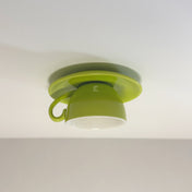 NovaCup Ceramic Coffee Cup Flush Mount Ceiling Light For Modern Living Spaces Available In Cheerful Colors