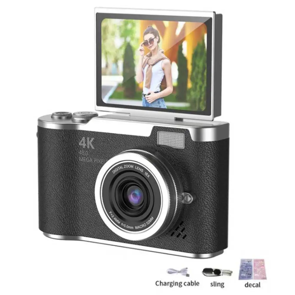 4K Digital Camera Beauty Filters 48MP HD Student CCD Camera CMOS Anti Shake 180° Flip Screen Selfie Camera for Kids Adults Gift 15