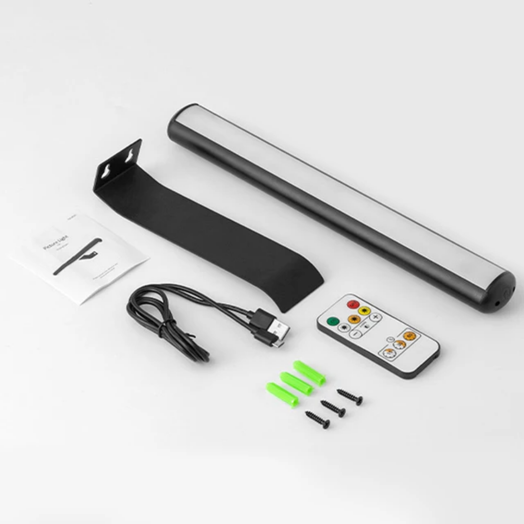 Modern Wall Photo Lamp With Adjustable Lighting For Artwork And Photos Sleek Elongated Design For Art Displays