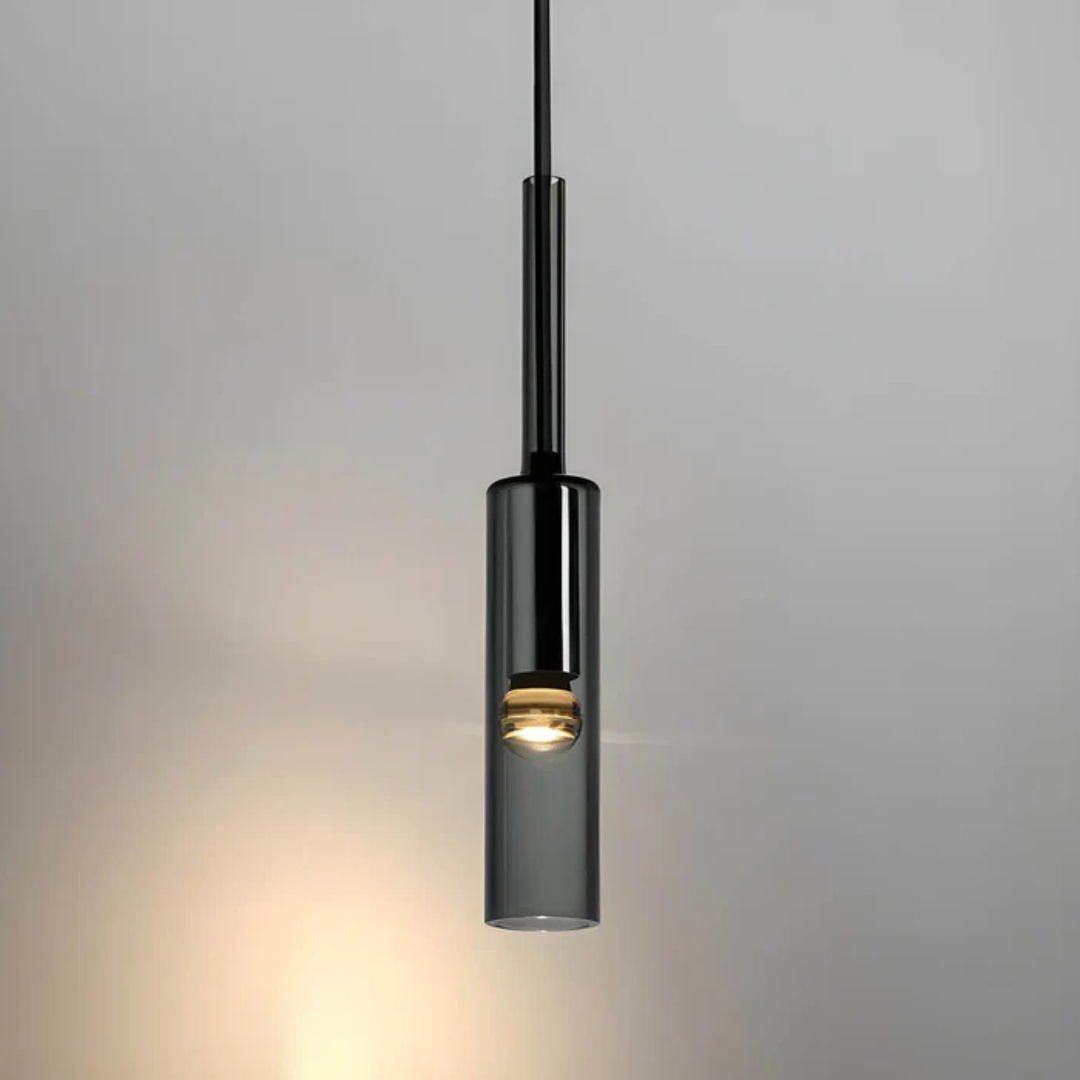 Suspension en verre contemporaine avec base E27 pour salle à manger et salon - Éclairage moderne pour la maison