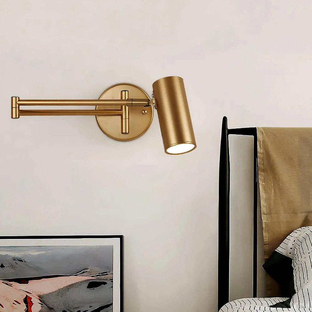 Adjustable Wall Lamp With Scandinavian Swing Arm Light For Modern Living Room And Bedroom Decor
