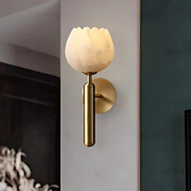 Contemporary LED Marble Wall Lamp With Copper Accents For Modern Home Lighting And Hallways