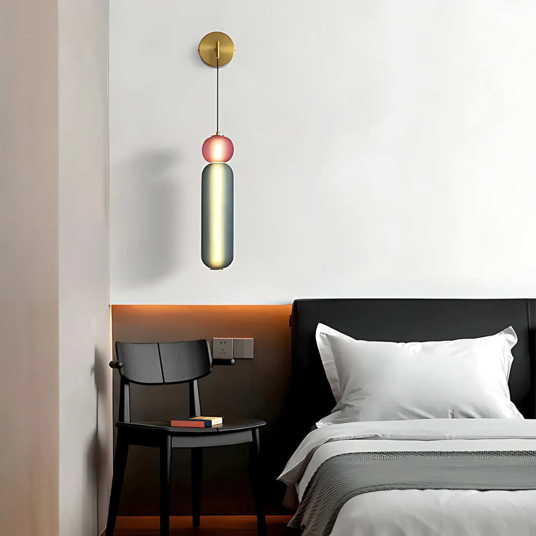 Modern LED Wall Light in Black and Gold Finish for Contemporary Home Interiors and Living Spaces