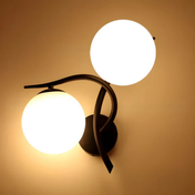 Lámpara de pared LED de vidrio y cobre con luz blanca cálida para salas, pasillos y dormitorios