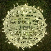 Hanging LED Sphere Lights With Metal Wire Ball Pattern For Outdoor Decor And Patio Ambience