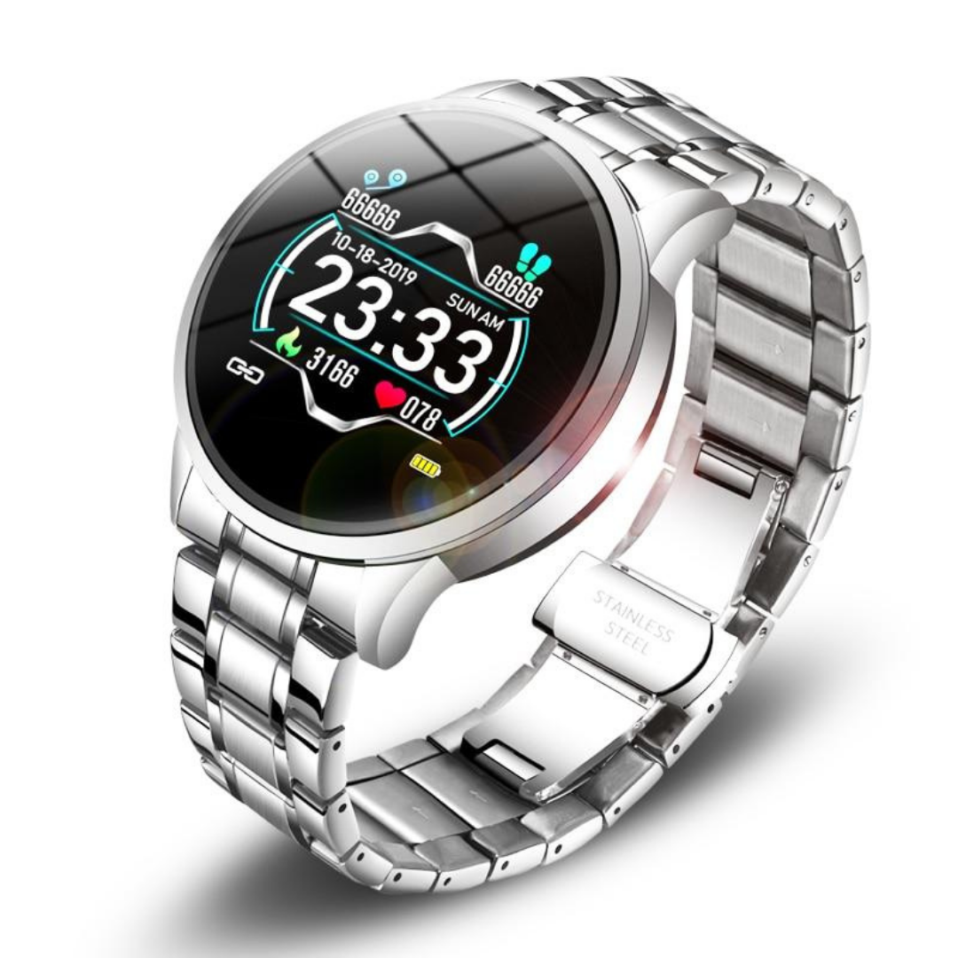 Elegant klassisk smartwatch med fitness-tracking og notifikationsovervågning til daglig aktivitet