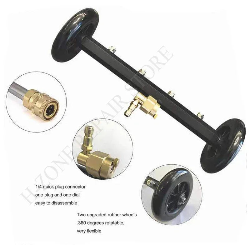 5000PSI car chassis high pressure washer 16 inch electric car washing locomotive bottom water broom with 2 extension rods 1