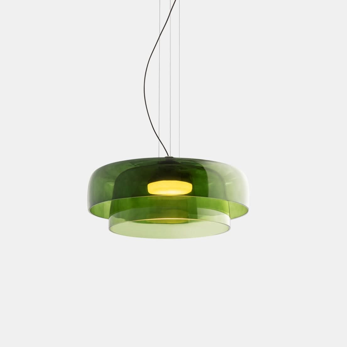 Aurora glasophængt lampe med unikt metal- og glasvedhængsdesign til moderne interiører