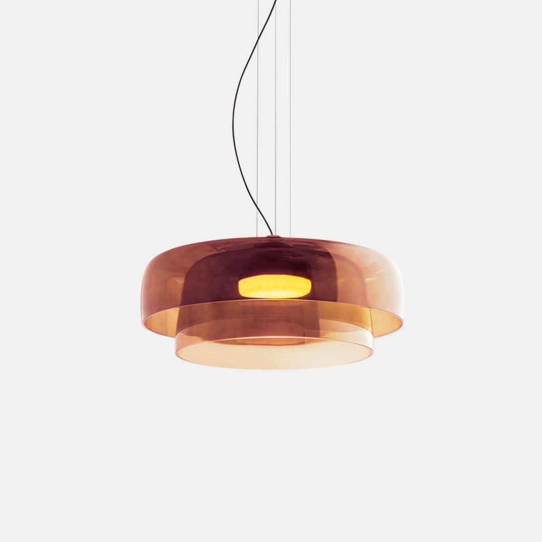 Aurora glasophængt lampe med unikt metal- og glasvedhængsdesign til moderne interiører
