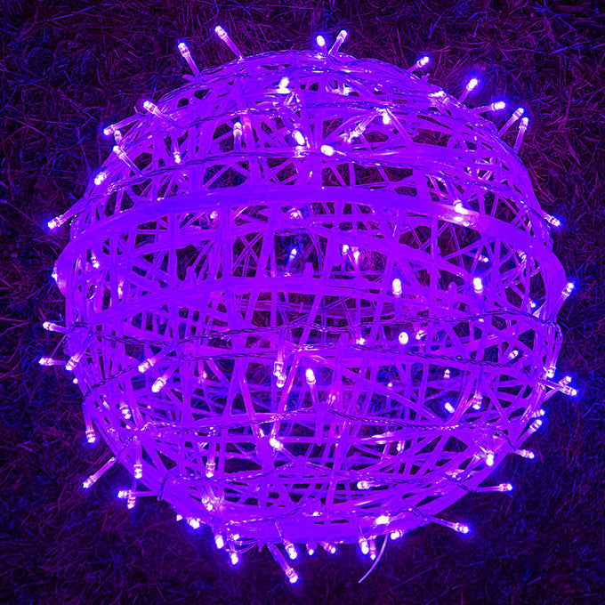 Hanging LED Sphere Lights With Metal Wire Ball Pattern For Outdoor Decor And Patio Ambience