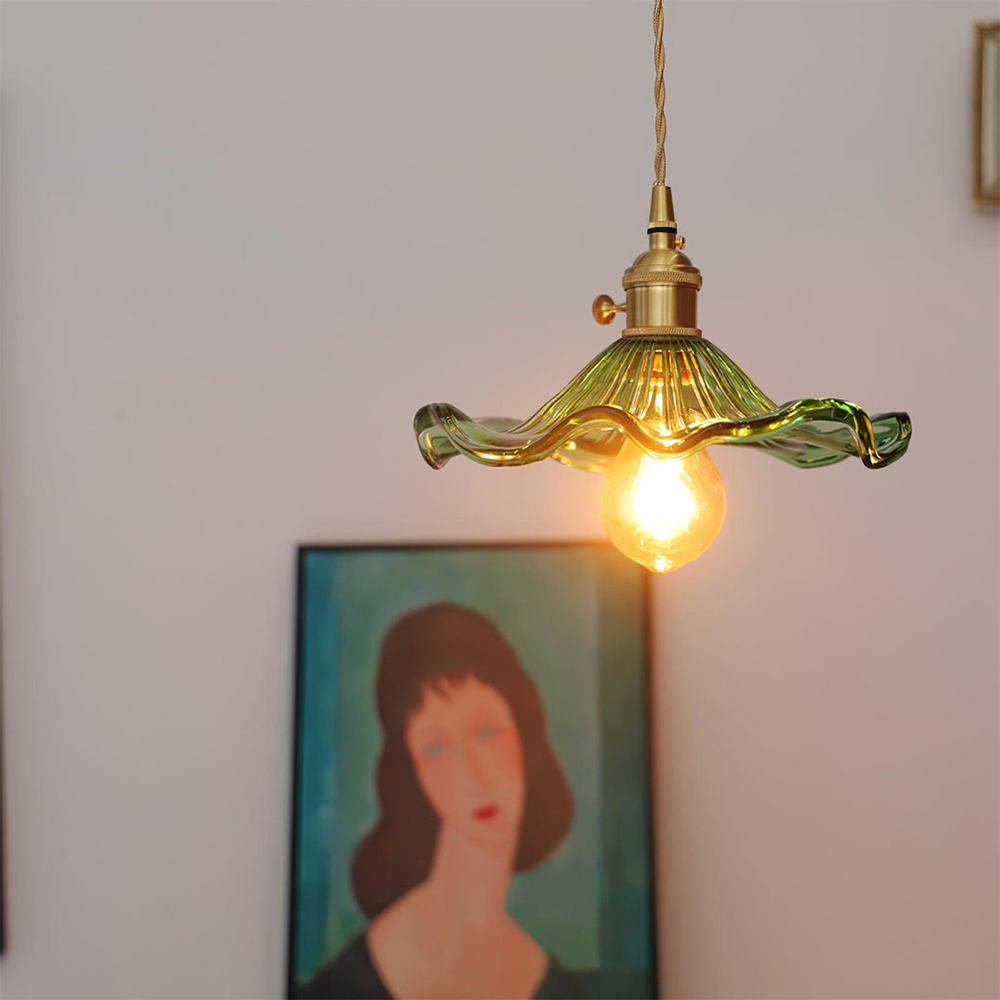 Hibiscus Flower Pendant Light | Elegant Glass Pendant Lighting | Adjustable Hanging Light | Modern Ceiling Fixture | Stylish Home Decor - Zardee-3