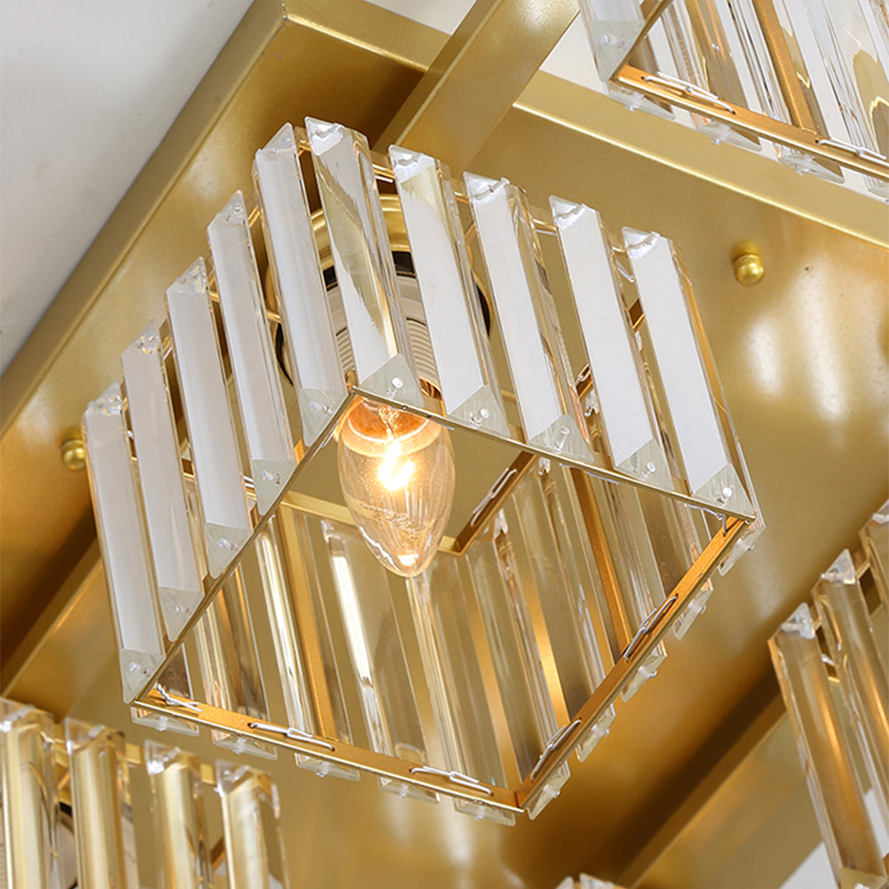 Crystal Ceiling Light Fixture | Elegant Gold Light Fixture | Luxury Bedroom Ceiling Light | Modern Chandelier | Sophisticated Home Decor - Zardee 3