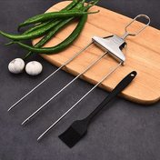 Háromágú rozsdamentes acél BBQ grillnyársak kebab és shish kabob sütéséhez, barbecue kiegészítők
