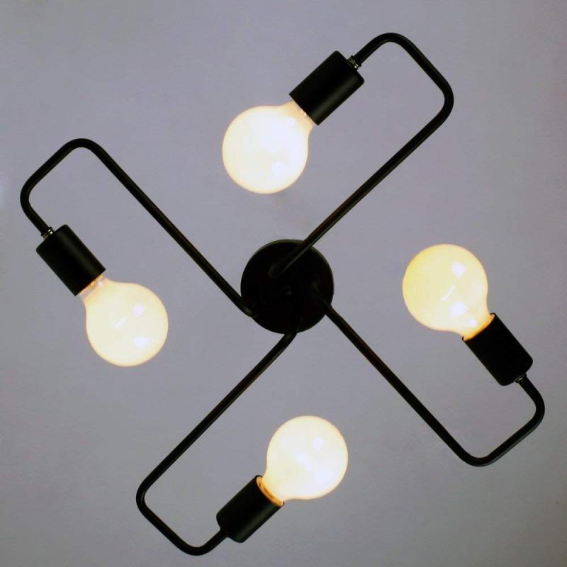 Nova industriel sort metal loftlampe til moderne interiører og minimalistiske rum med tidløs appel