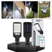 Solcellsdriven väggmonterad LED-lampa med sensor och fjärrkontroll för utomhusväggar och gångvägar