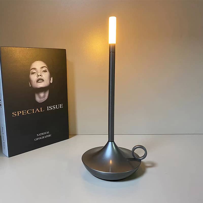 Variant image for Table Lamp Cordless | Rechargeable Bedside Lamp | Dimmable LED Light | Modern Home Decor Fixture | Elegant Alloy Table Light - Zardee-6