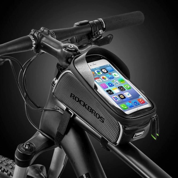 Smartphone Top Tube Rammeholder til Cykel, Lille Lomme på Rammen til Smartphone og Hverdagsting