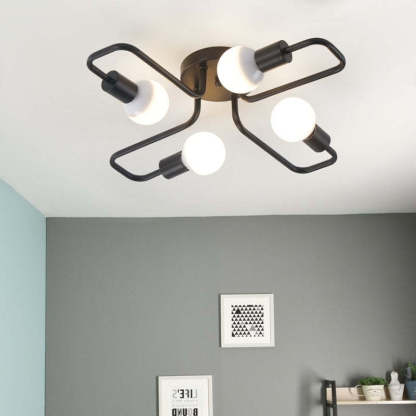 Nova industriel sort metal loftlampe til moderne interiører og minimalistiske rum med tidløs appel