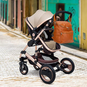 Sac à dos pour couches en cuir PU avec grande capacité, sac de voyage pour parents en déplacement et sorties quotidiennes
