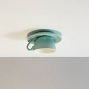 NovaCup Ceramic Coffee Cup Flush Mount Ceiling Light For Modern Living Spaces Available In Cheerful Colors