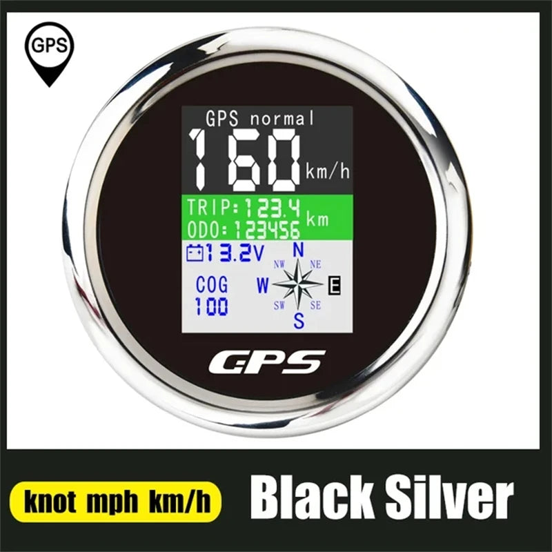 85mm GPS Speedometer Odometer Adjustable Trip ODO COG Voltmeter TFT Screen Speed Gauges For Motor Yacht Boat Car Outboard Engine 0