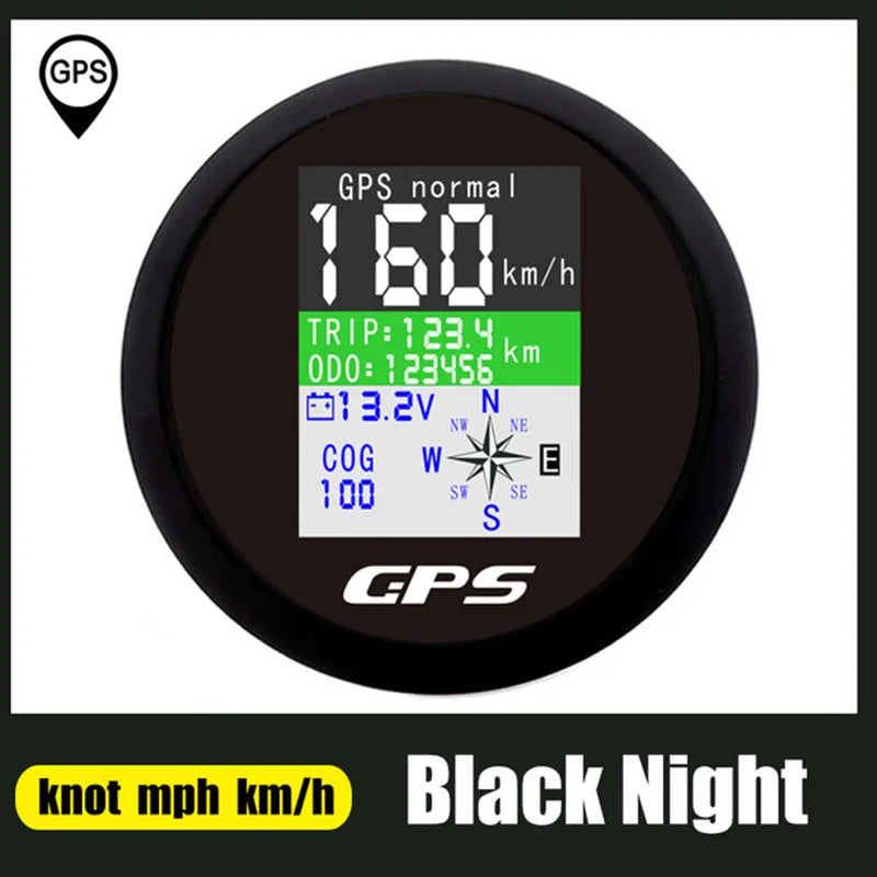 85mm GPS Speedometer Odometer Adjustable Trip ODO COG Voltmeter TFT Screen Speed Gauges For Motor Yacht Boat Car Outboard Engine 7