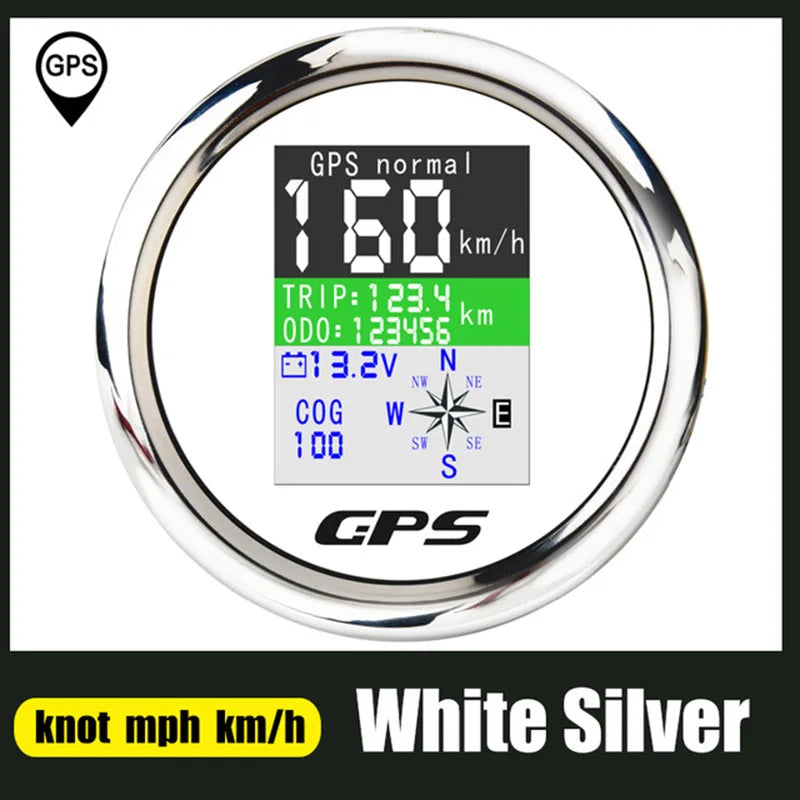 85mm GPS Speedometer Odometer Adjustable Trip ODO COG Voltmeter TFT Screen Speed Gauges For Motor Yacht Boat Car Outboard Engine 8