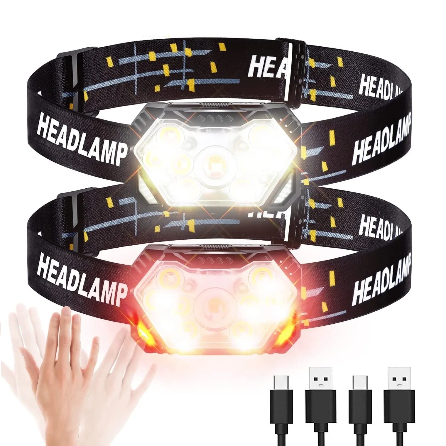 9 Led Strong Light Headlamp USB Rechageable Motion Sensor Headlight Portable Fishing Camping Outdoor Head Lamp Work Flashlight 0