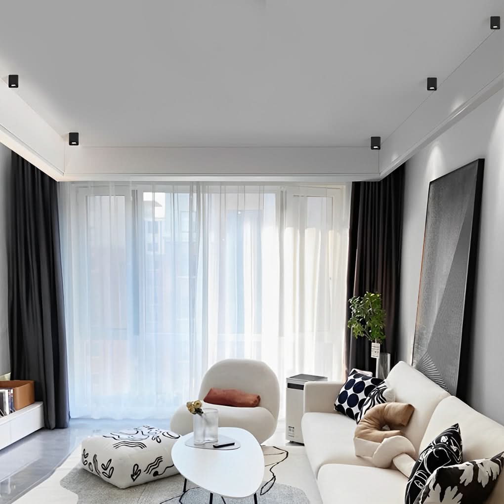 Firkantet justerbar loftslampe med dæmpbar LED-lys, moderne loftsarmatur med bevægeligt hoved
