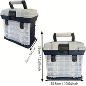 A portable fishing tackle box, a four-layer bait box, a grey fishing accessory storage box, a plastic fishing box (blank fish bo 2