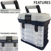 A portable fishing tackle box, a four-layer bait box, a grey fishing accessory storage box, a plastic fishing box (blank fish bo 3