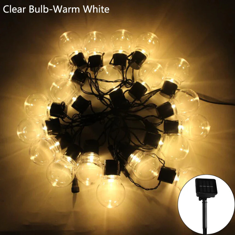 Variant image for Solar Festoon Lights Outdoor | LED Garden Lights | Solar-Powered String Lights | Weatherproof Patio Lighting | Decorative Globe Bulbs - Zardee-5