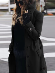 Amelia | Women's Double-Breasted Wool Coat with High Collar for Winter 1