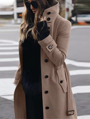 Amelia | Women's Double-Breasted Wool Coat with High Collar for Winter 3