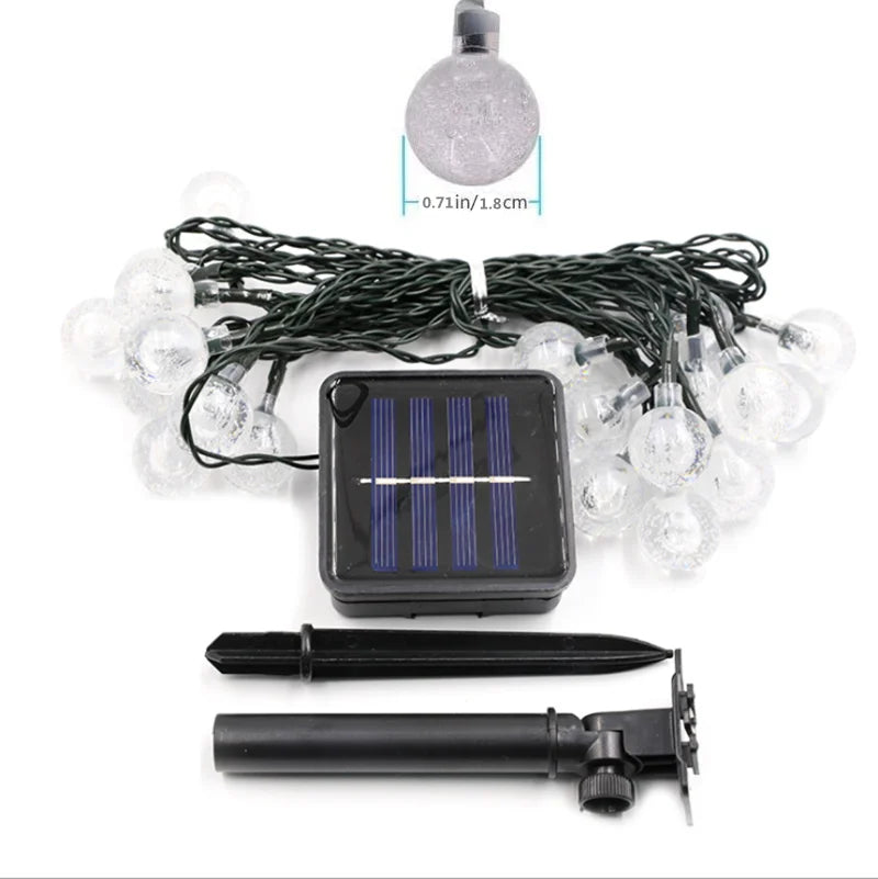 Solar LED Outdoor Globe Bulb String Lights For Patios, Gardens, And Walkways, Decorative Outdoor Lighting