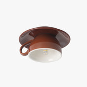 NovaCup Ceramic Coffee Cup Flush Mount Ceiling Light For Modern Living Spaces Available In Cheerful Colors
