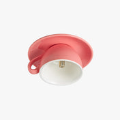 NovaCup Ceramic Coffee Cup Flush Mount Ceiling Light For Modern Living Spaces Available In Cheerful Colors