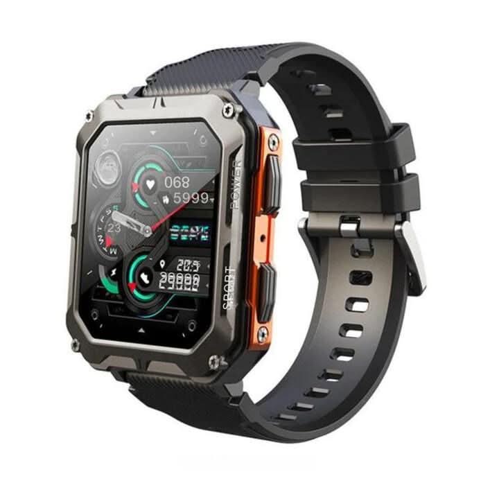Robust stødresistent vandtæt smartwatch med sundhedsovervågning til daglig brug og hverdag